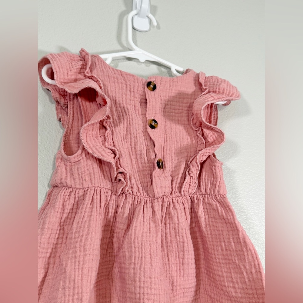 SHEIN Dress Ruffle Sleeveless Button Back Lightweight Blush Pink Kid Girl 5T - Picture 7 of 7
